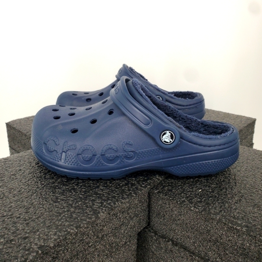 Crocs Baya Lined Clog Navy Men 5 Women 7 Shoes Blue